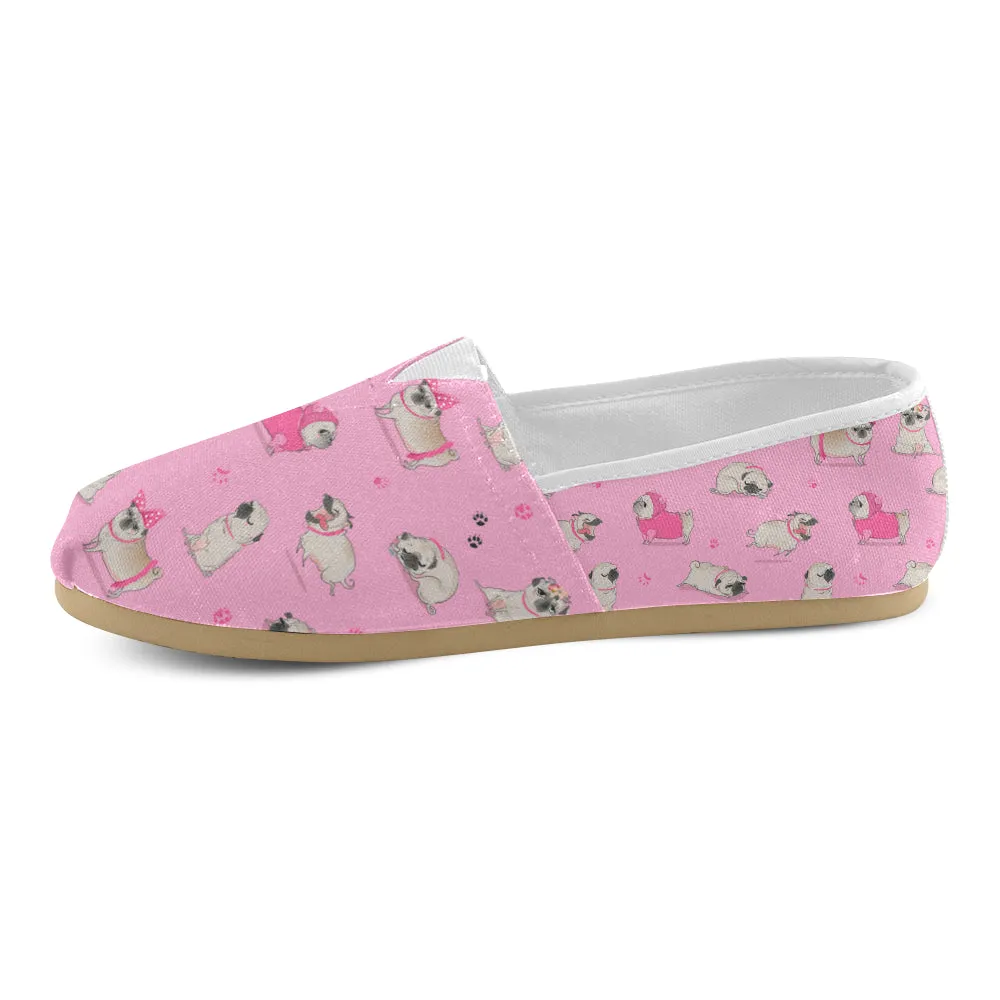 Pink pug Women's Casual Shoes