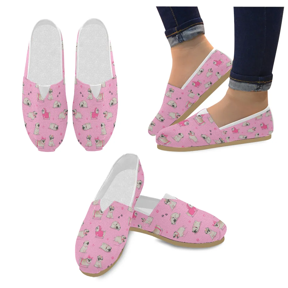 Pink pug Women's Casual Shoes