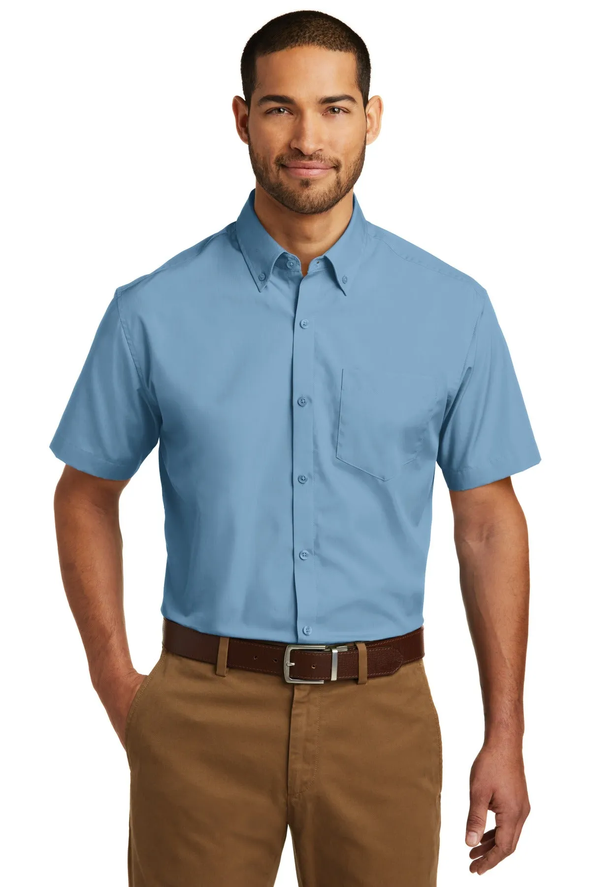 Port Authority® Short Sleeve Carefree Poplin Shirt. W101