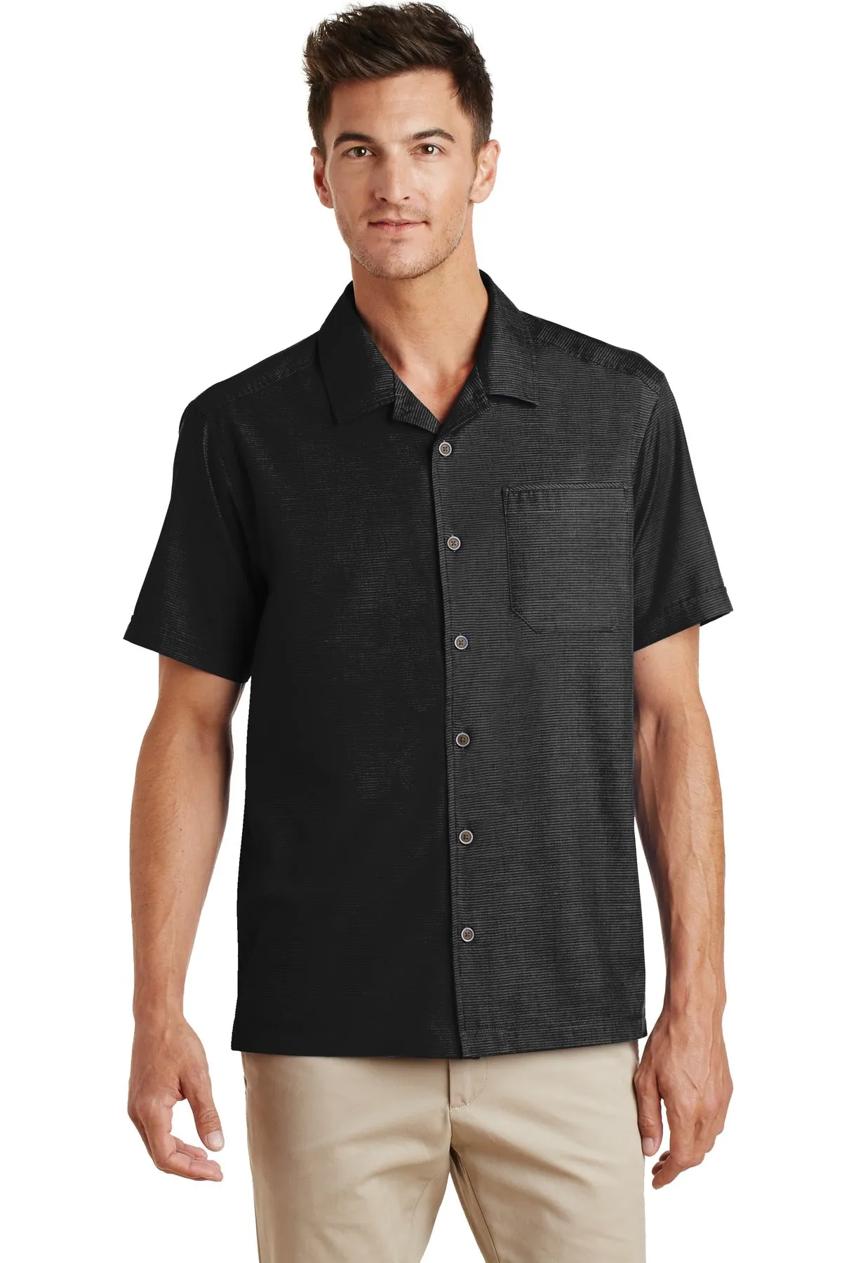 Port Authority® Textured Camp Shirt. S662