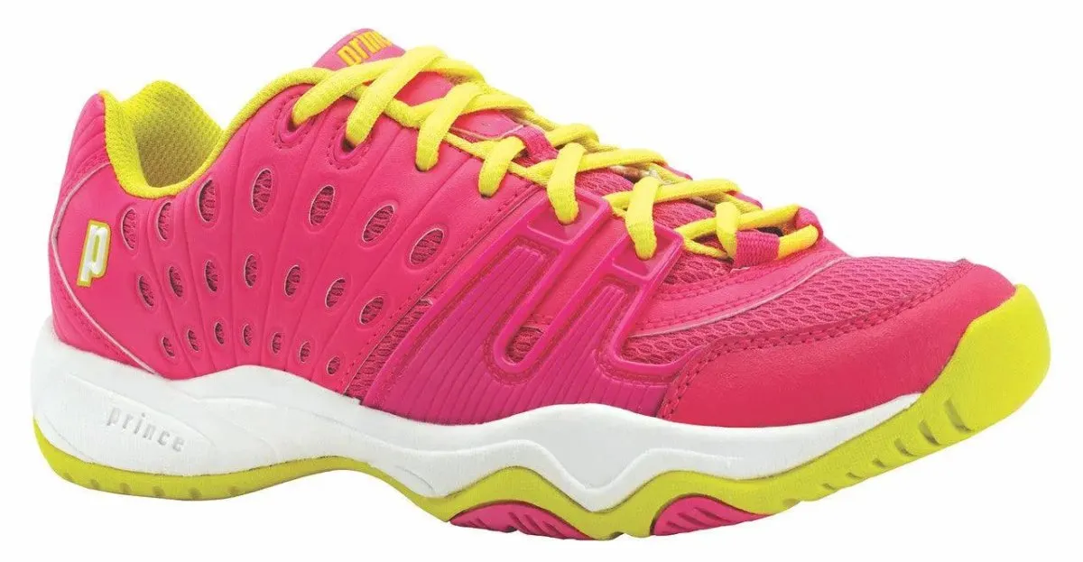 Prince T22 Pink/Yellow Junior Tennis Shoes