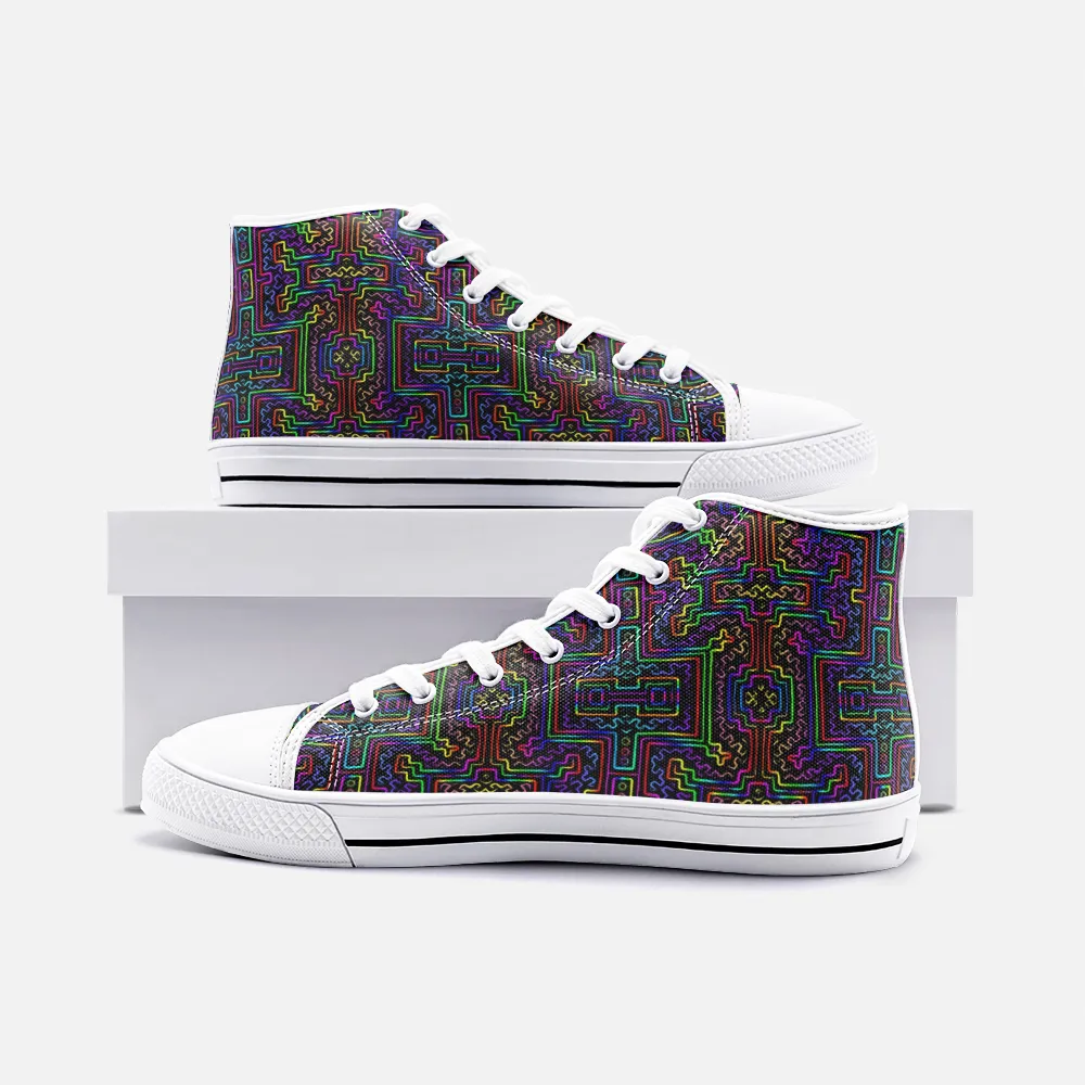 Prismatic Overlay | Unisex High Top Canvas Shoes | Hakan Hisim