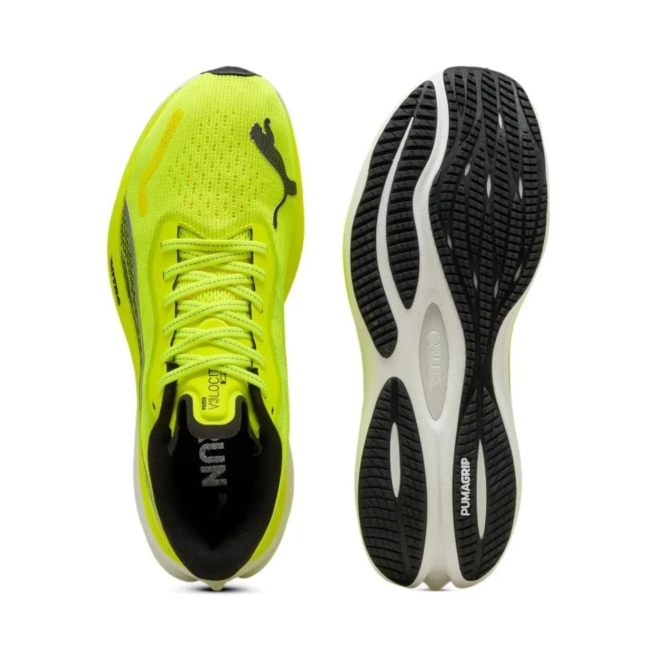 Puma Men's Velocity NITRO 3 Running Shoes in Yellow Alert/PUMA Black SS25