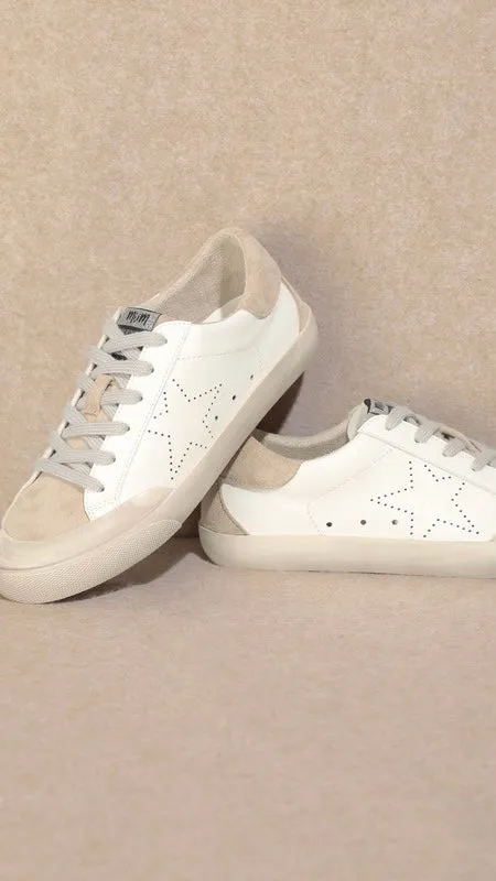 Punched Star Vegan Leather Sneakers