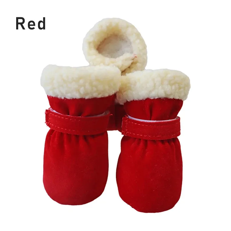 Puppy Anti-Slip Shoes | Candy Colors Pet Dog Shoes | Waterproof Boots Socks for Small Dogs | Chihuahua Winter Snow Booties | 4pcs/set