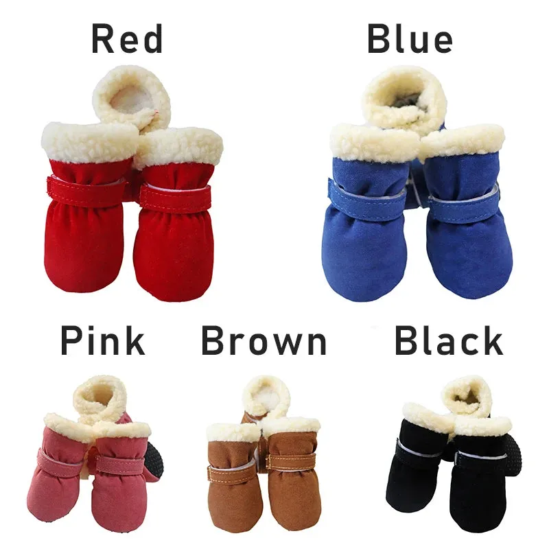 Puppy Anti-Slip Shoes | Candy Colors Pet Dog Shoes | Waterproof Boots Socks for Small Dogs | Chihuahua Winter Snow Booties | 4pcs/set