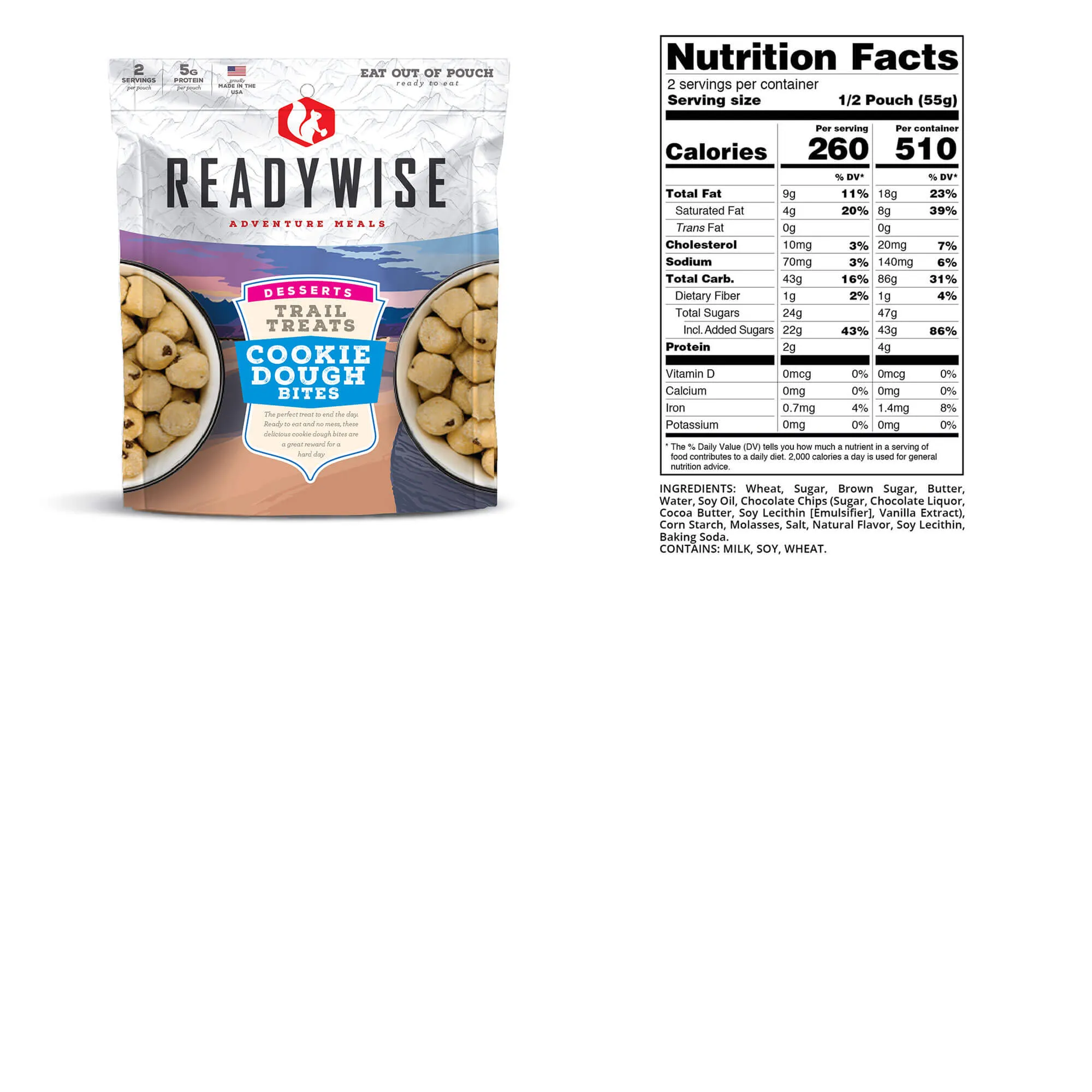 ReadyWise - Trail Treats Cookie Dough Snacks - 6 Pack