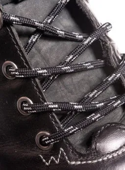 Round Black and Silver Bootlaces - 4mm wide