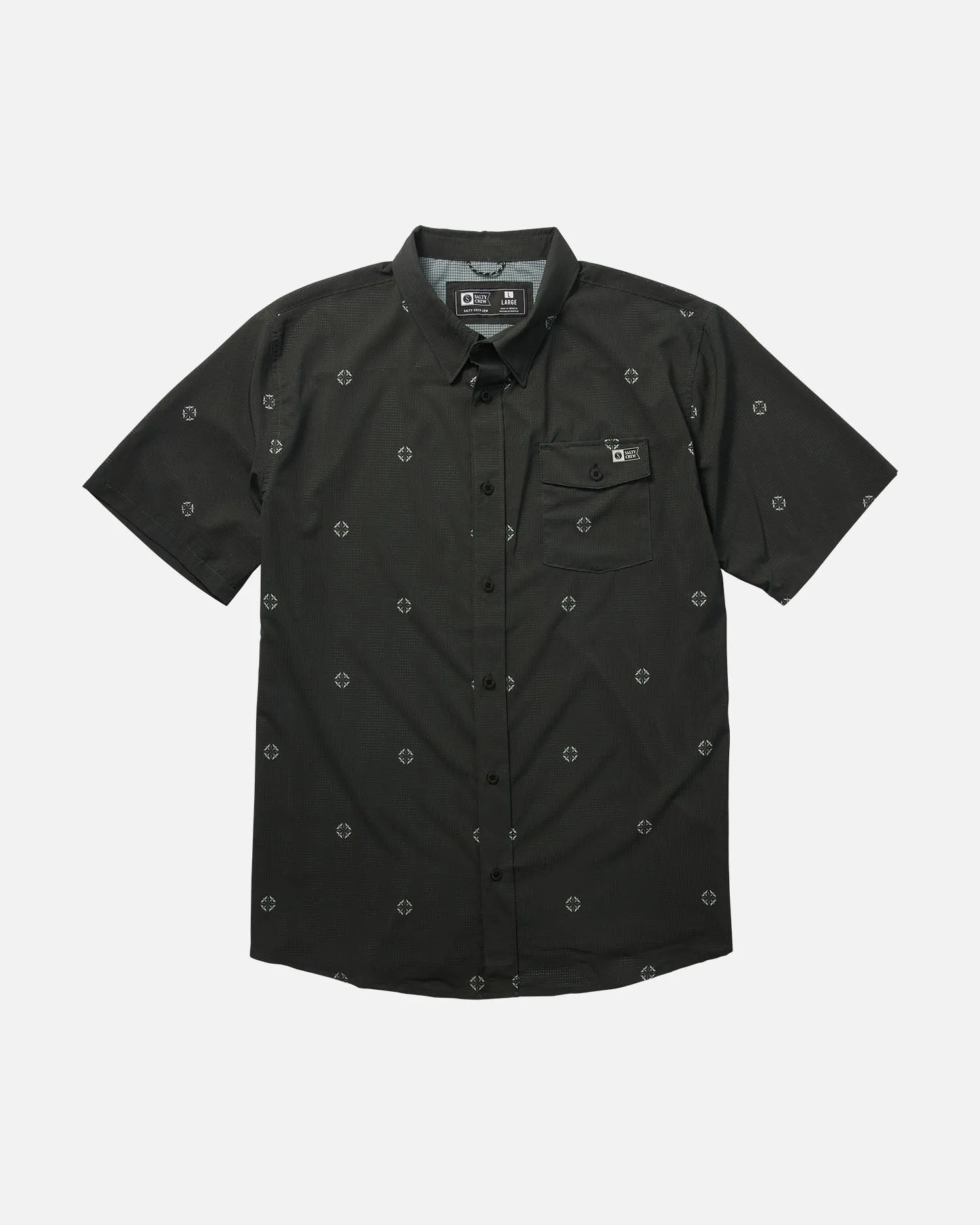 Sailfin Black S/S Perforated Woven