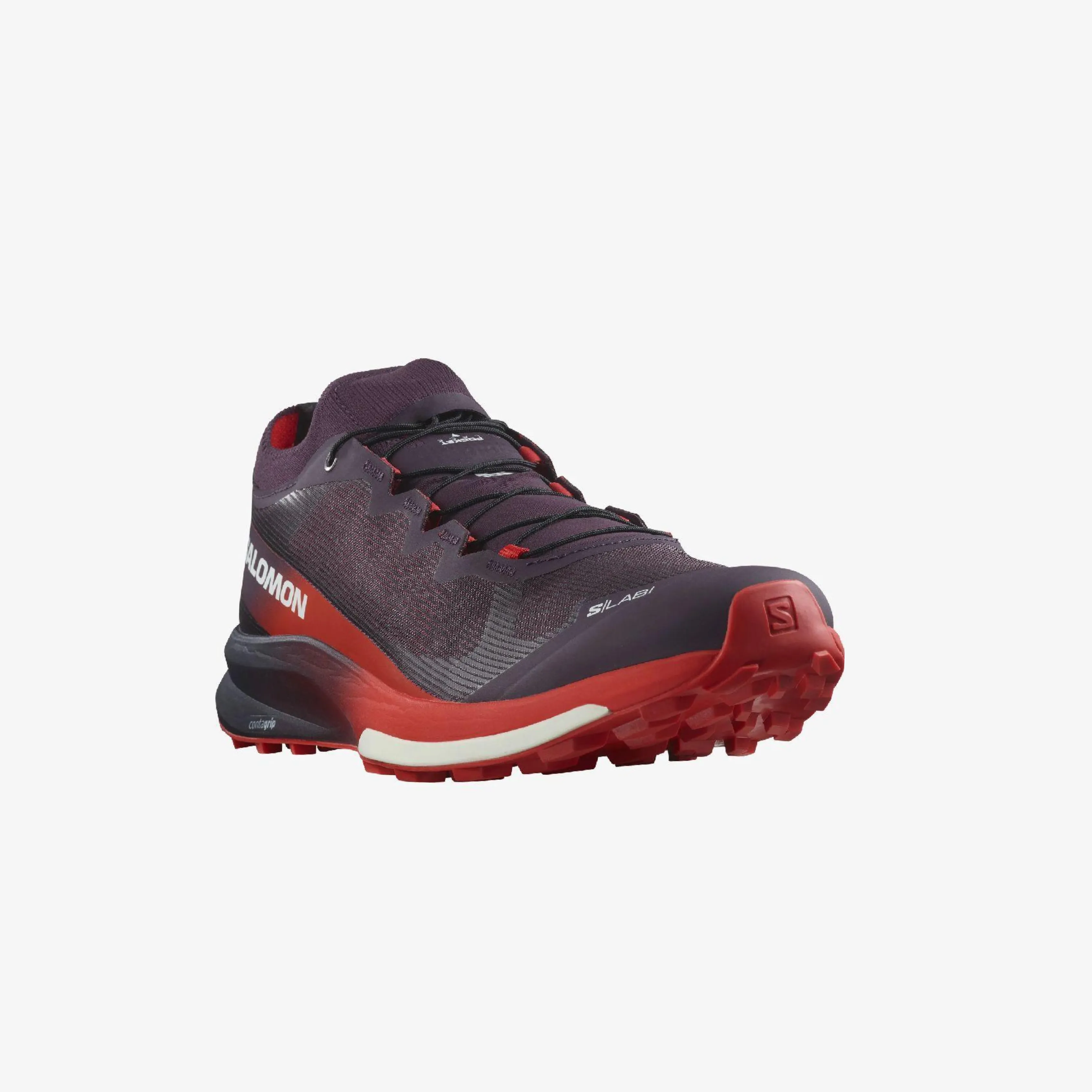 Salomon Unisex's S/LAB Ultra 3 V2 Trail Running Shoes (Plum Perfect/Fiery Red/White)