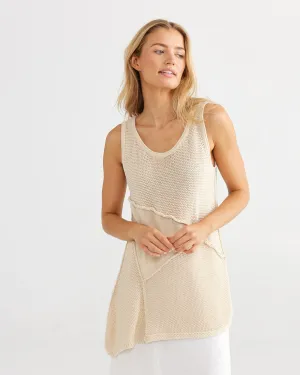 Shanty Milano Knit Singlet Ecru