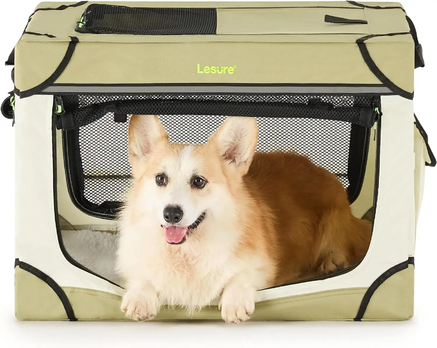 Soft Collapsible Dog Crate 26" – Portable Travel Dog Kennel for Small Dogs | Foldable 4-Door Crate for Indoor & Outdoor Use