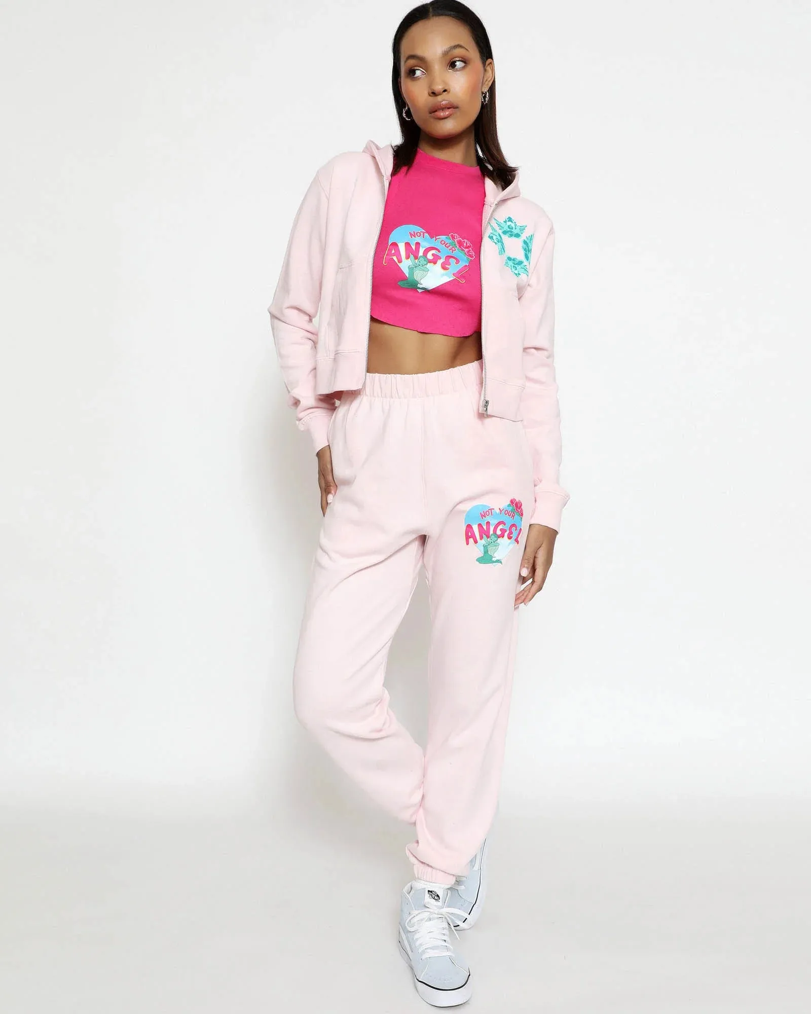 Sorry Siren Pink Zip Up Hoodie