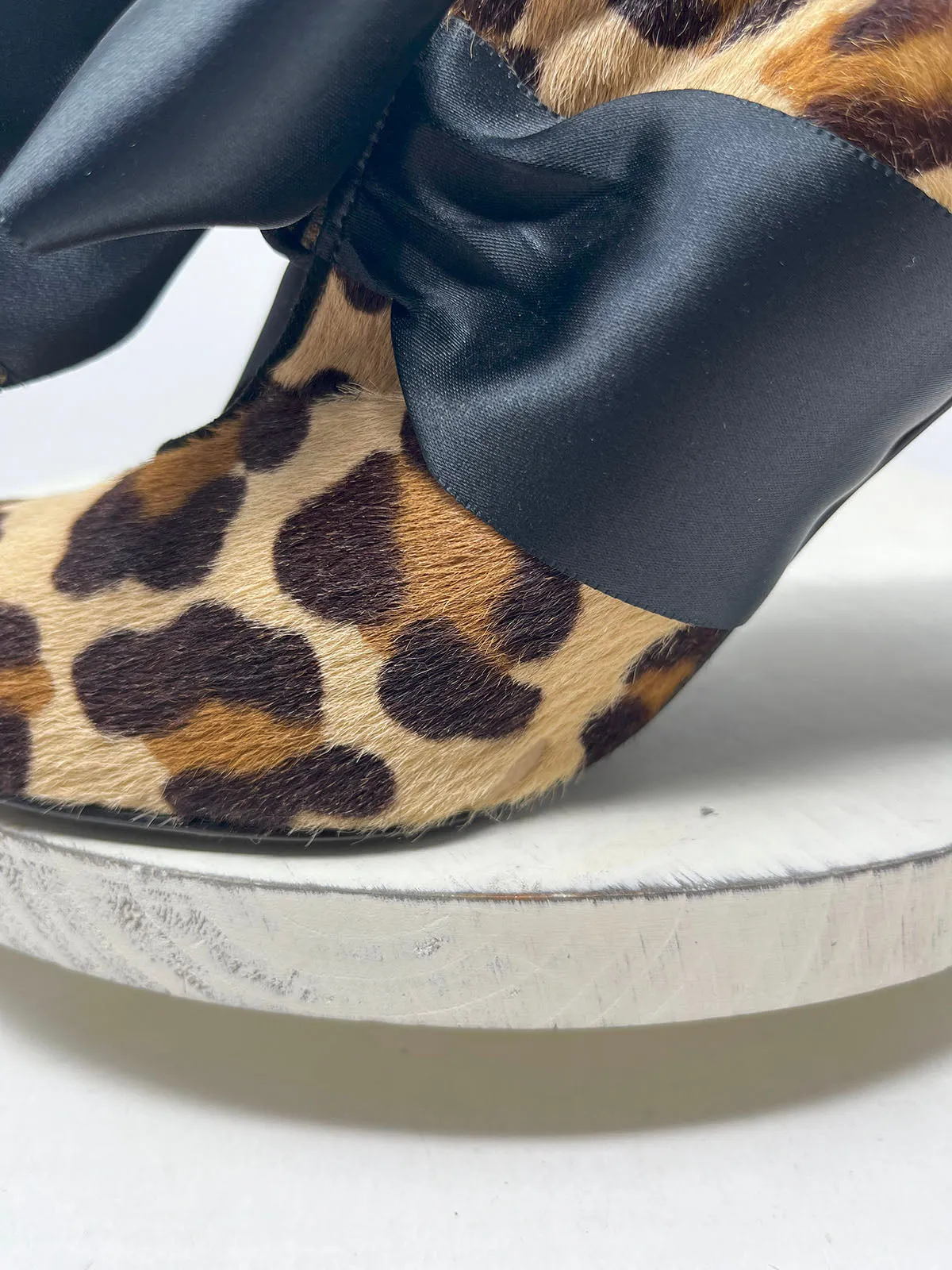 Stuart Weitzman Size 10 Black & Brown Animal Print Heels