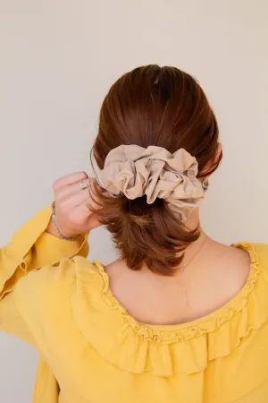 Tan Jumbo Athletic Scrunchie