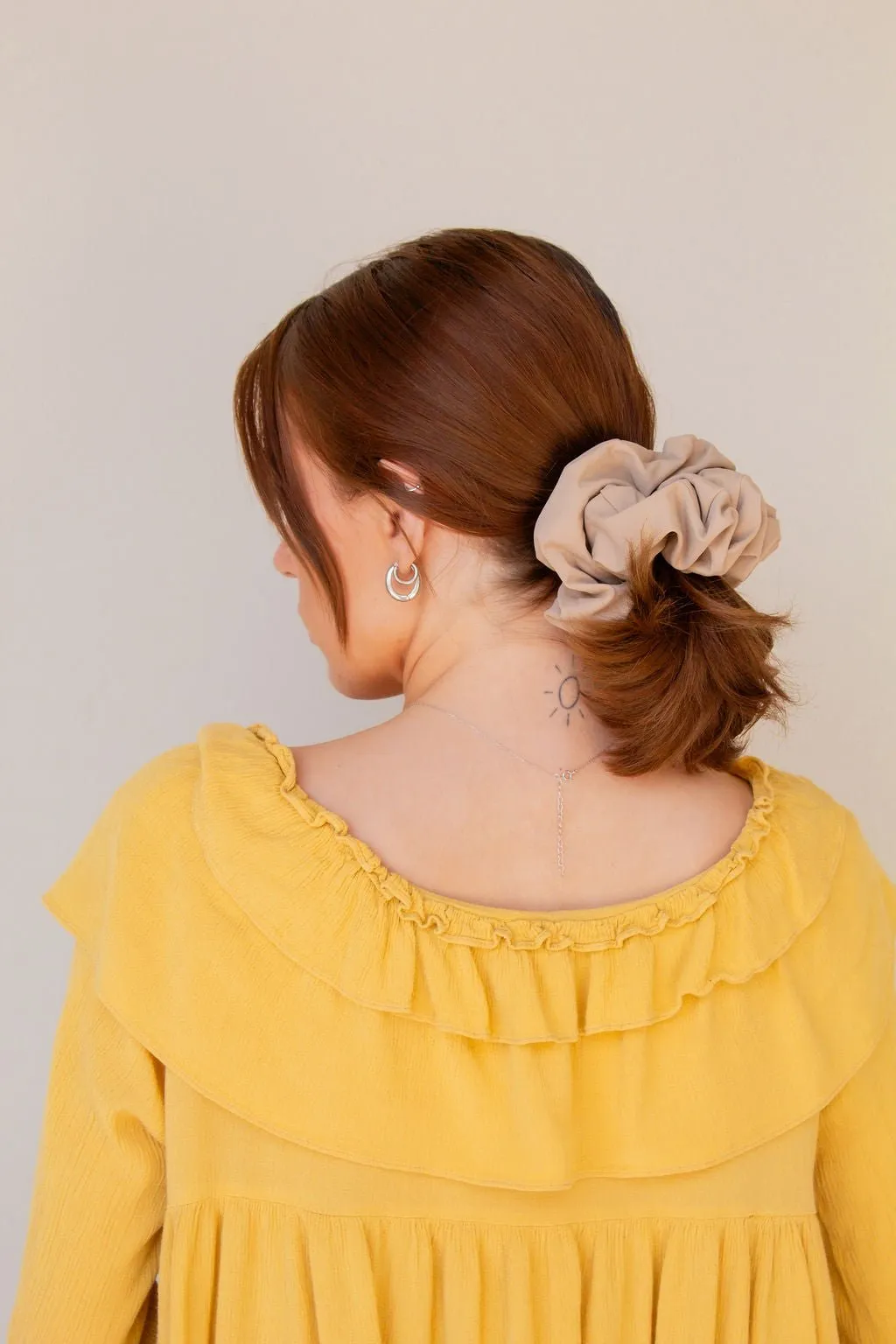 Tan Jumbo Athletic Scrunchie