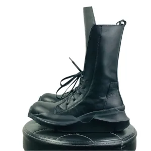 TEEK - Mens Black Genuine Leather Training Zip High Boots