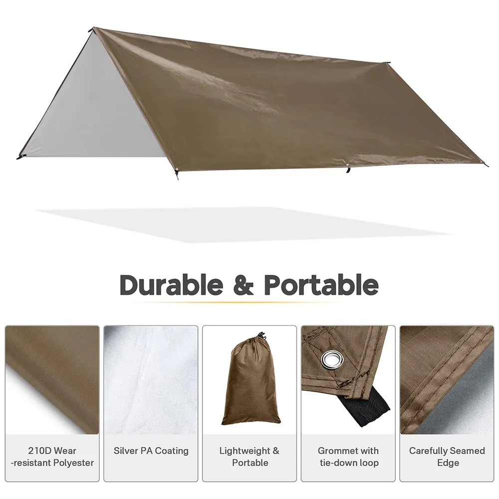 TheLAShop 10x13ft Waterproof Camping Tarp Lightweight UV50  PU3,000mm