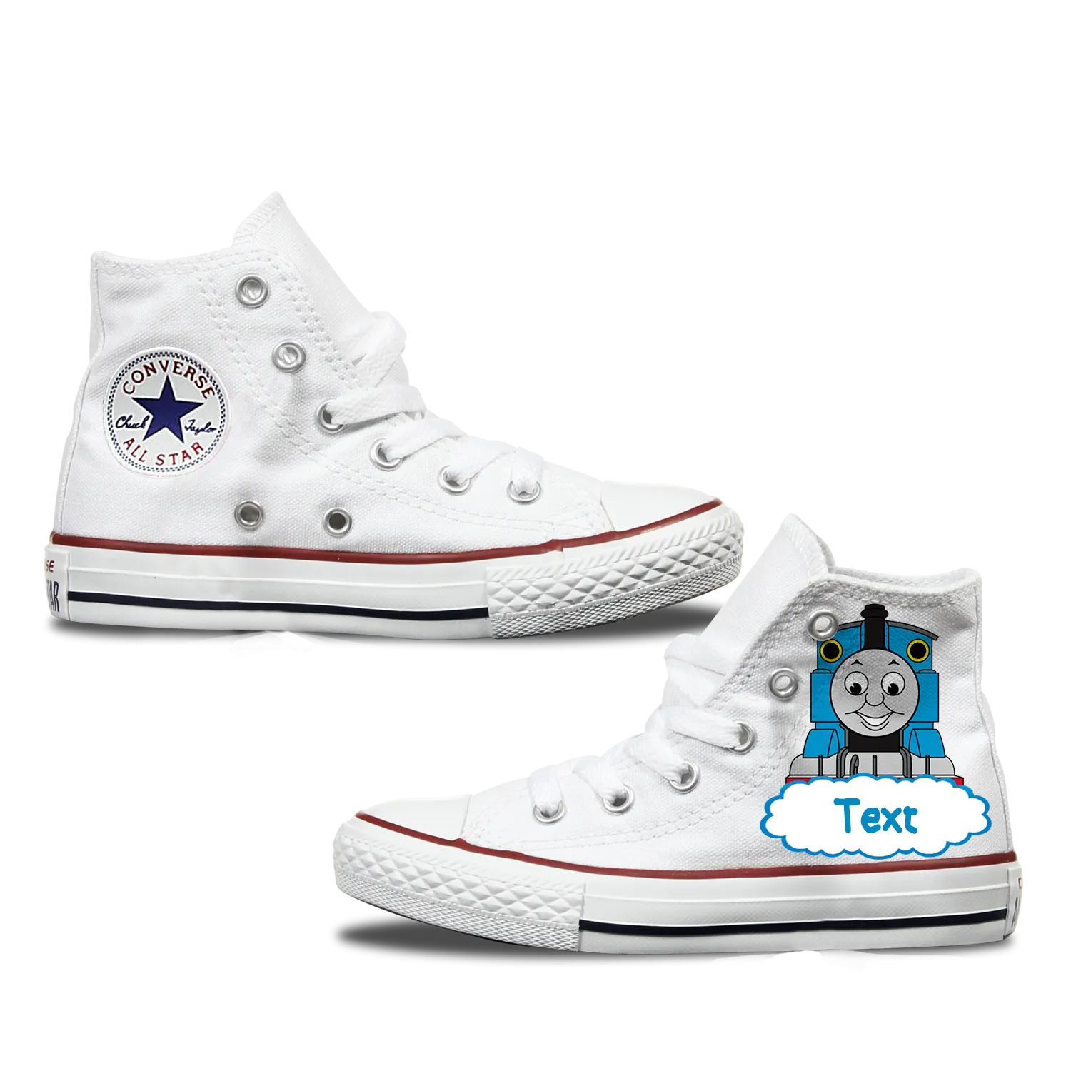 Thomas The Tank Engine Kids Custom Converse