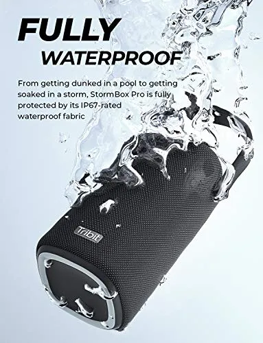 Tribit StormBox Pro Portable Speaker with High Fidelity 360° Sound Quality, 3 Drivers with 2 Passive Radiators, Exceptional Built-in XBass, 24H Battery Life, IP67 Waterproof for Outdoors(Upgraded)