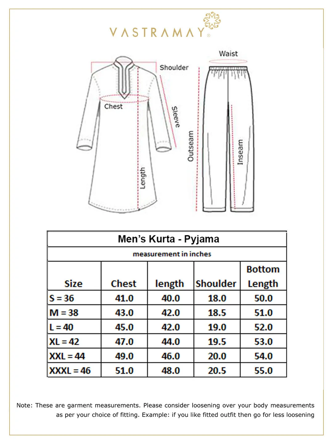 Vastramay Cream Kurta Pyjama Set