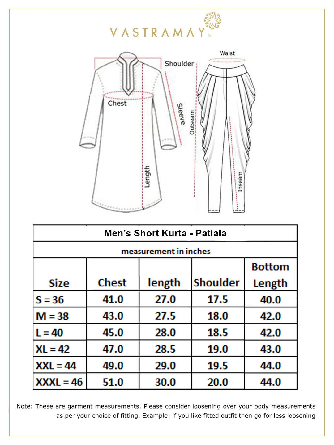 Vastramay Men's White Kurta and Patiala