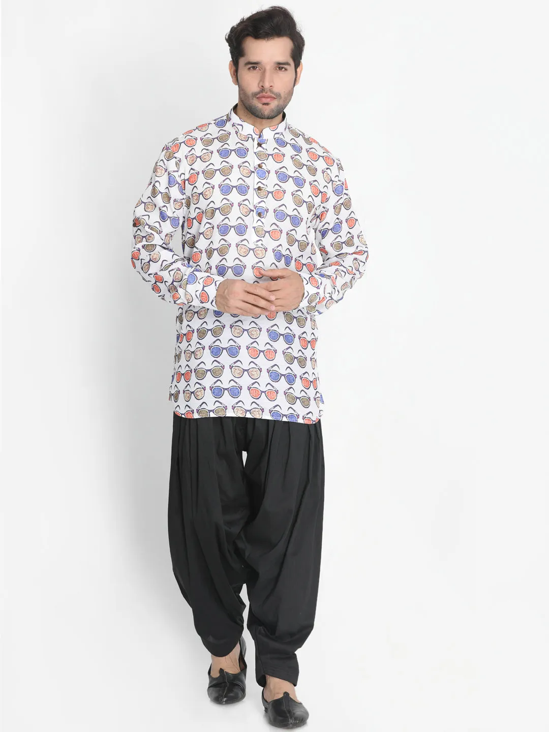 Vastramay Men's White Kurta and Patiala