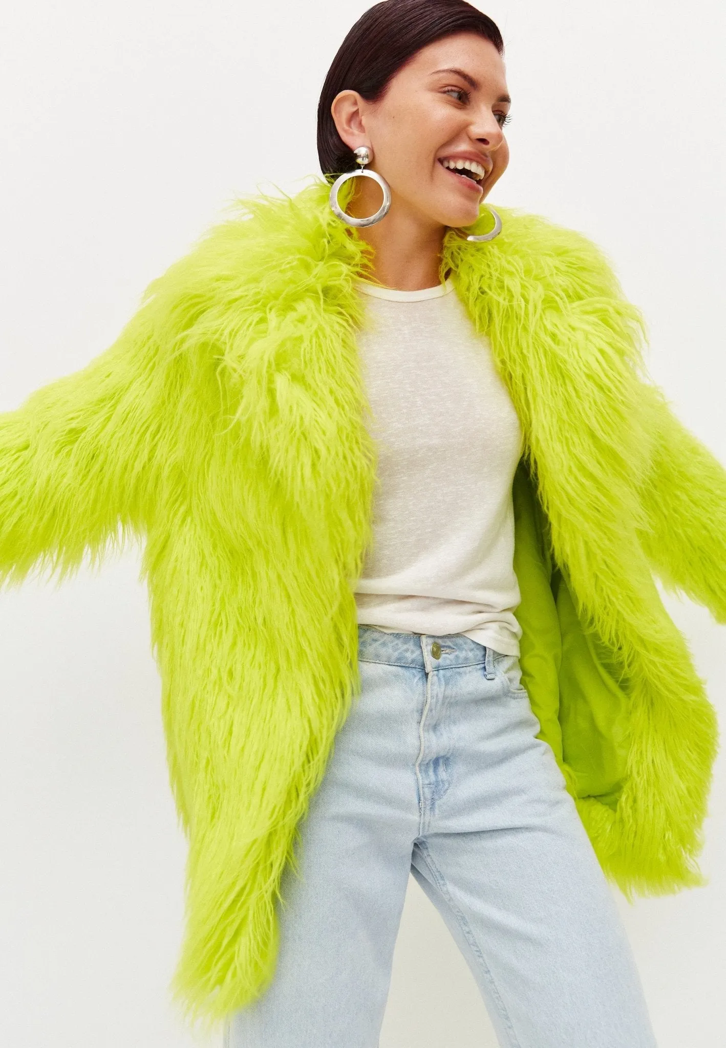 Winter Warm Faux Fur Jacket - Green