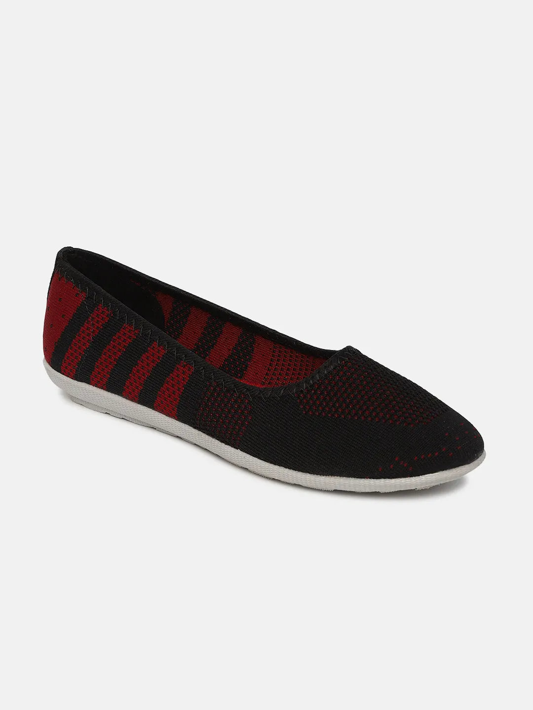 Woven Design Flat Ballerinas Slip-Ons