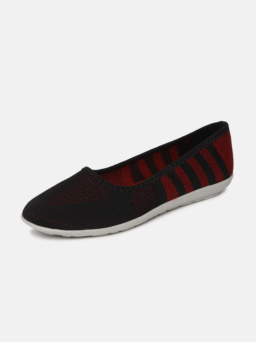 Woven Design Flat Ballerinas Slip-Ons